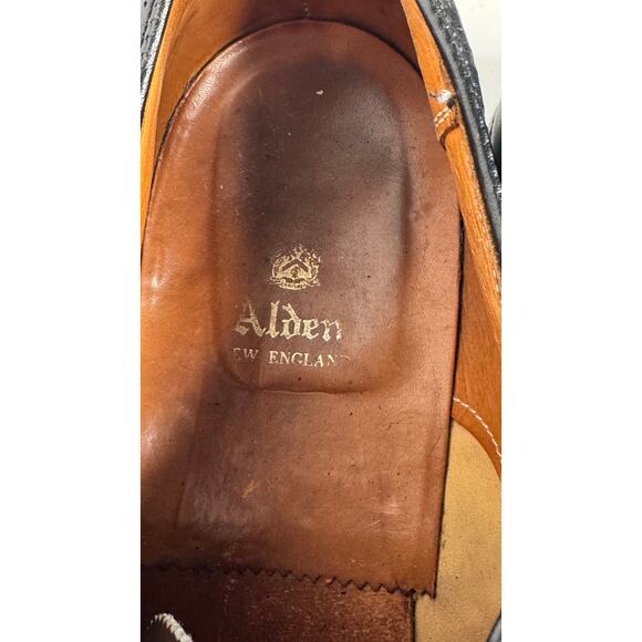 Alden England Black Leather Wingtip Brogue Shoes 12D Vintage main image 16